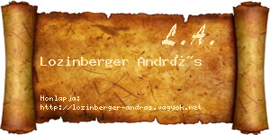 Lozinberger András névjegykártya